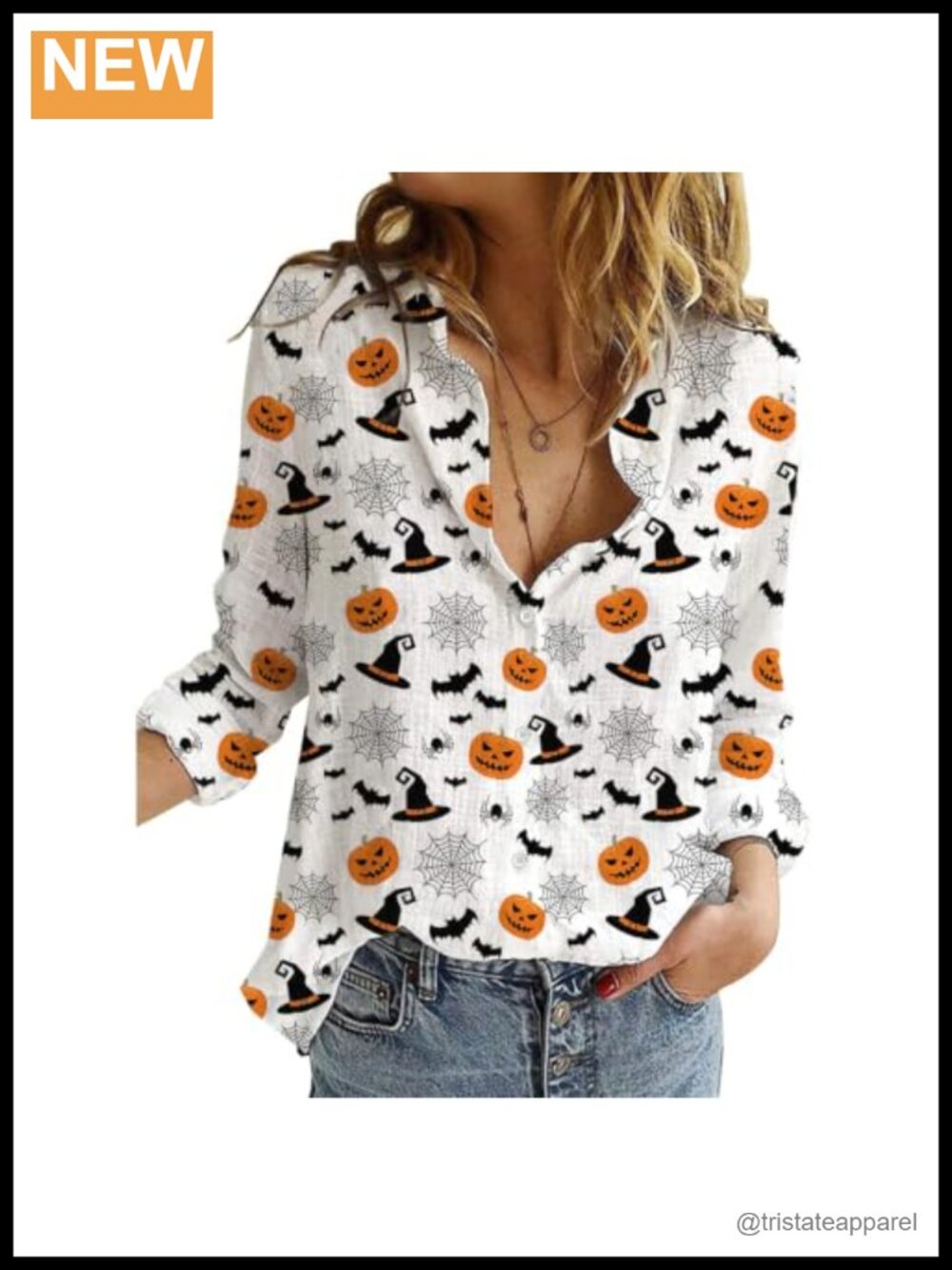 Womens V Neck Button Down Shirt Long Sleeve Fall Holiday Blouse